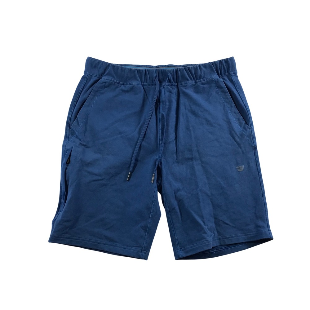 Mack Weldon Ace Sweat Shorts Men Small Blue Cotton Stretch Drawstring Gym Casual